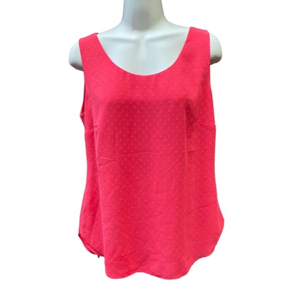CHICO’s 0 swiss dot texture watermelon red tank top size 0/ small fully lined - Picture 1 of 7